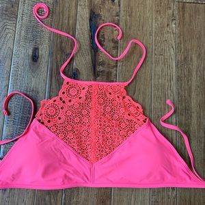 Aerie high neck crop swim top woman